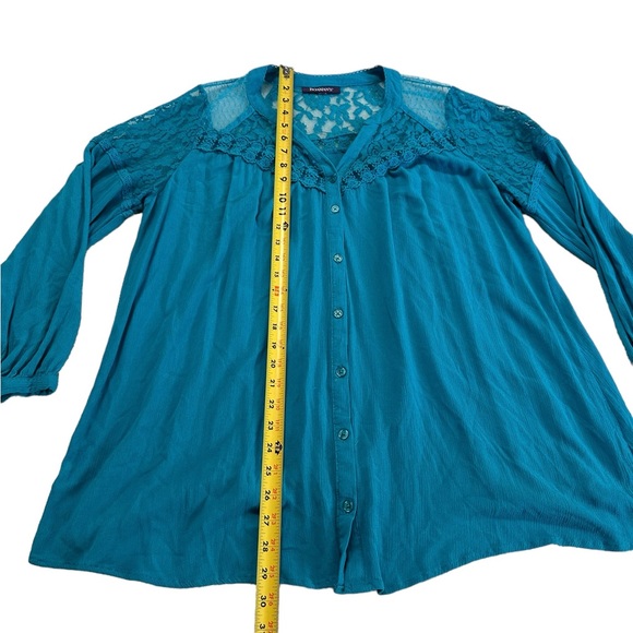 Roaman’s  Women's Plus Size Lace V-Neck Big Shirt Top Size 20W - Picture 14 of 17